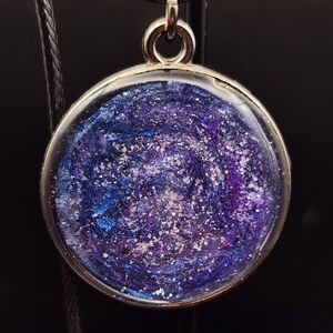 Purple Galaxy Pendant Necklace